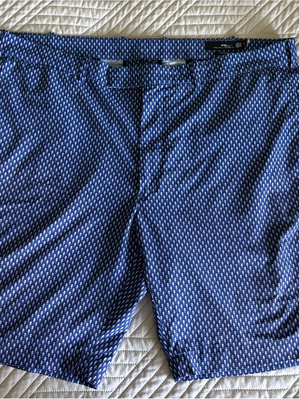 RLX Ralph Lauren Navy and White Golf Shorts